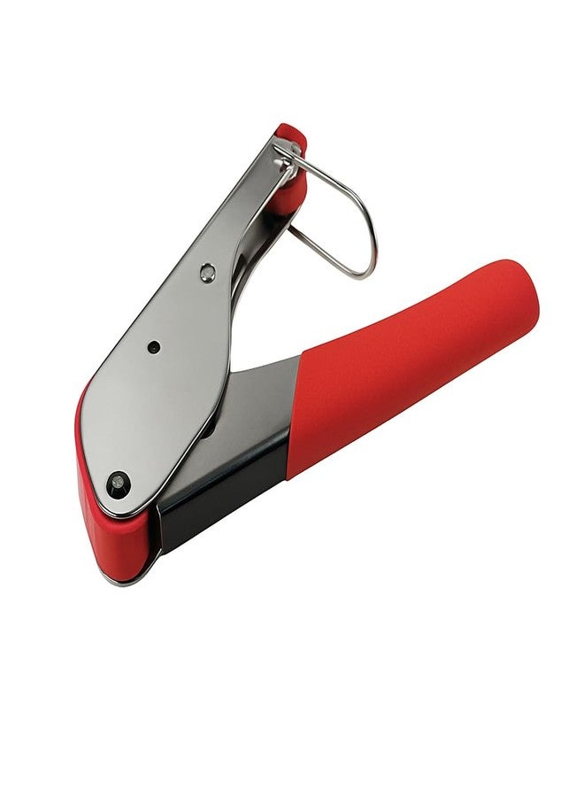 MESHIV أداة ضغط كابلات Meshiv المحورية لـ RG6 وRG59 وRG11 | أداة تجعيد موصلات من النوع F شديدة التحمل بمقبض مانع للانزلاق | أداة تجعيد كابلات محورية احترافية للتلفزيون والأقمار الصناعية وكاميرات المراقبة والإنترنت عريض النطاق (أحمر) - Image 1